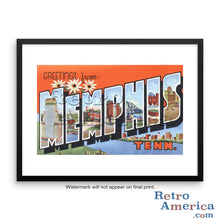 Greetings from Memphis Tennessee TN Postcard Framed Wall Art