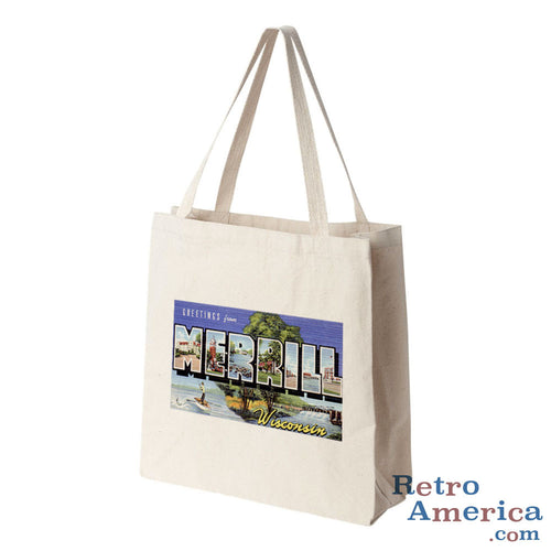 Greetings from Merrill Wisconsin WI Postcard Tote Bag