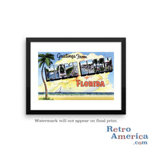 Greetings from Miami Beach Florida FL 3 Postcard Framed Wall Art