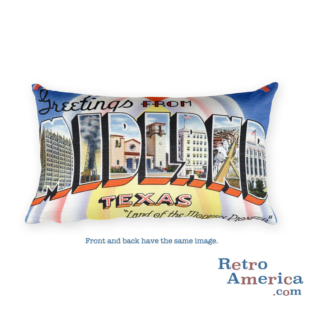 Greetings from Midland Texas Throw Pillow