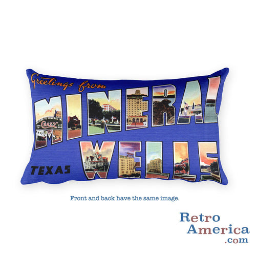 Greetings from Mineral Wells Texas Throw Pillow