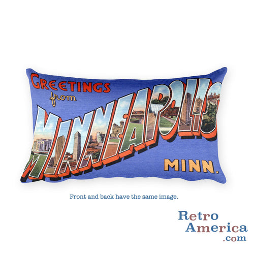 Greetings from Minneapolis Minnesota Throw Pillow 1