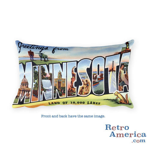 Greetings from Minnesota Throw Pillow 2
