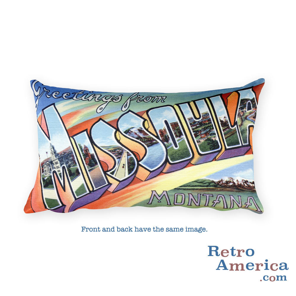 Greetings from Missoula Montana Throw Pillow