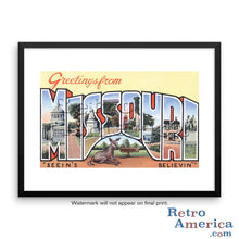 Greetings from Missouri MO 3 Postcard Framed Wall Art