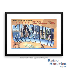 Greetings from Missouri MO 4 Postcard Framed Wall Art