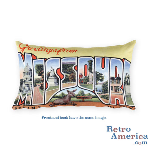 Greetings from Missouri Throw Pillow 3