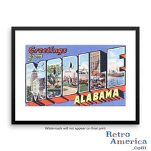 Greetings from Mobile Alabama AL Postcard Framed Wall Art