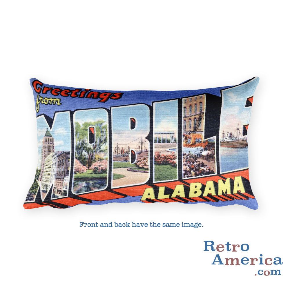 Greetings from Mobile Alabama Throw Pillow