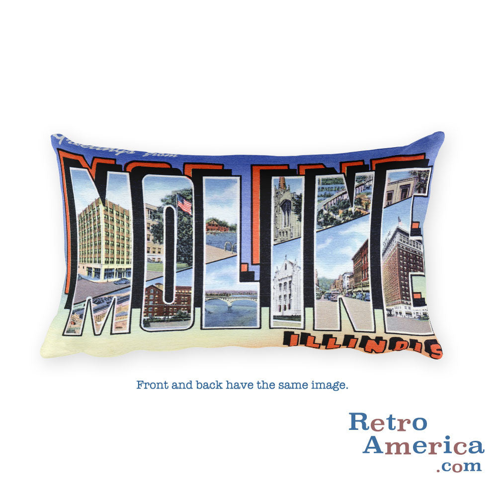 Greetings from Moline Illinois Throw Pillow