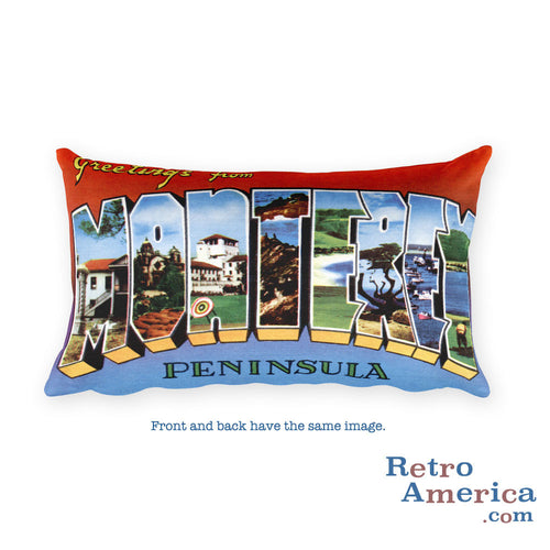 Greetings from Monterey California Throw Pillow