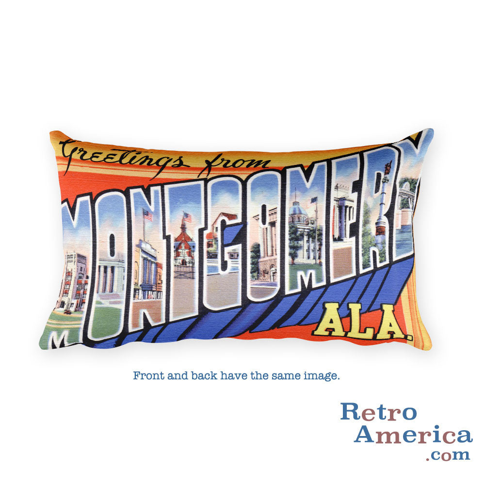 Greetings from Montgomery Alabama Throw Pillow
