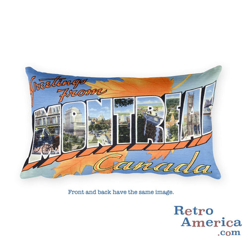 Greetings from Montreal Canada Throw Pillow 1