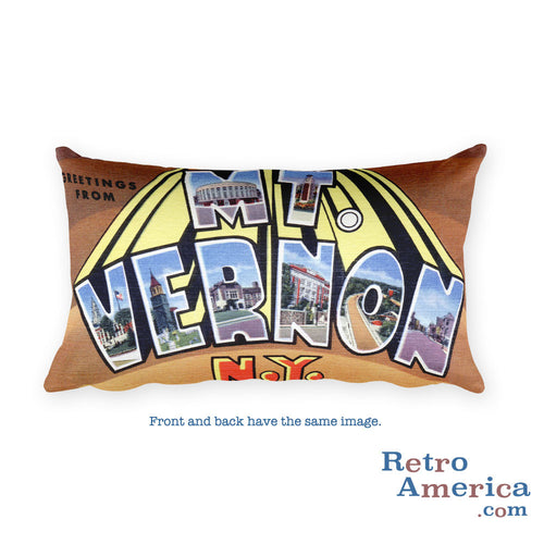Greetings from Mt Vernon New York Throw Pillow