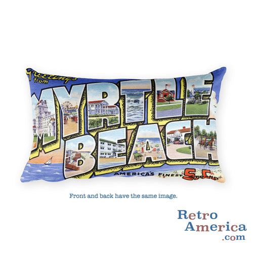 Greetings from Myrtle Beach South Carolina Throw Pillow 1