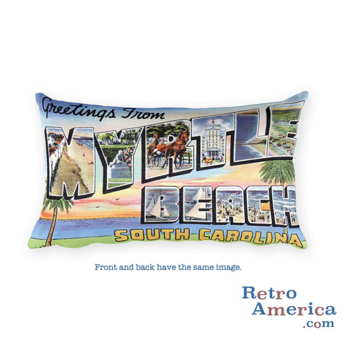 Greetings from Myrtle Beach South Carolina Throw Pillow 2
