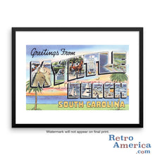 Greetings from Myrtle Beach South Carolina SC 2 Postcard Framed Wall Art