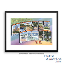 Greetings from Myrtle Beach South Carolina SC 3 Postcard Framed Wall Art