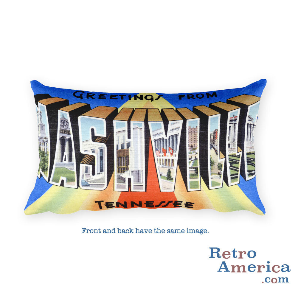 Greetings from Nashville Tennessee Throw Pillow