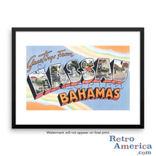 Greetings from Nassau Bahamas Postcard Framed Wall Art