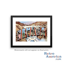 Greetings from Nevada NV 2 Postcard Framed Wall Art