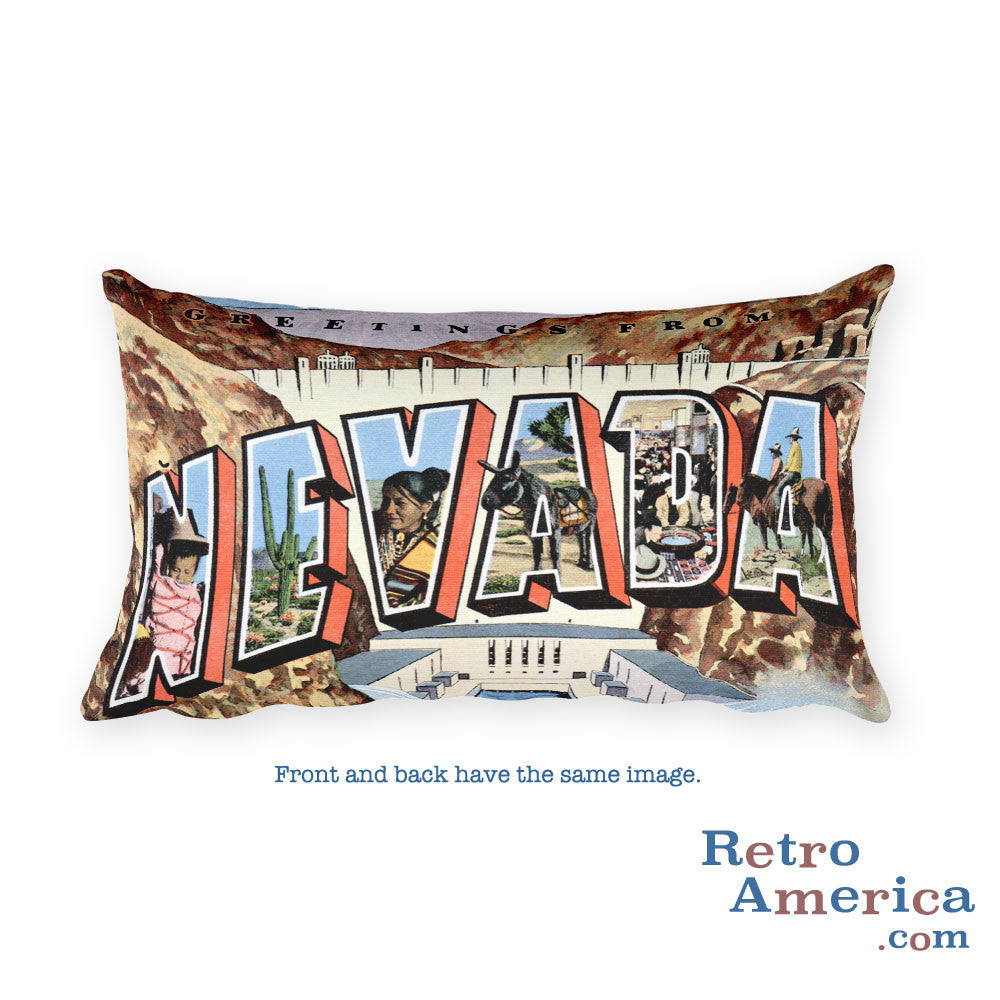 Greetings from Nevada Throw Pillow 2