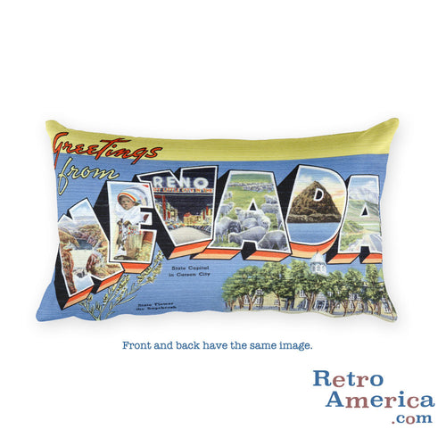 Greetings from Nevada Throw Pillow