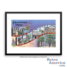 Greetings from New Hampshire NH 1 Postcard Framed Wall Art