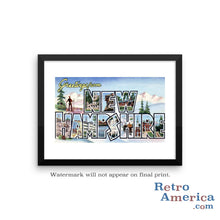 Greetings from New Hampshire NH 2 Postcard Framed Wall Art