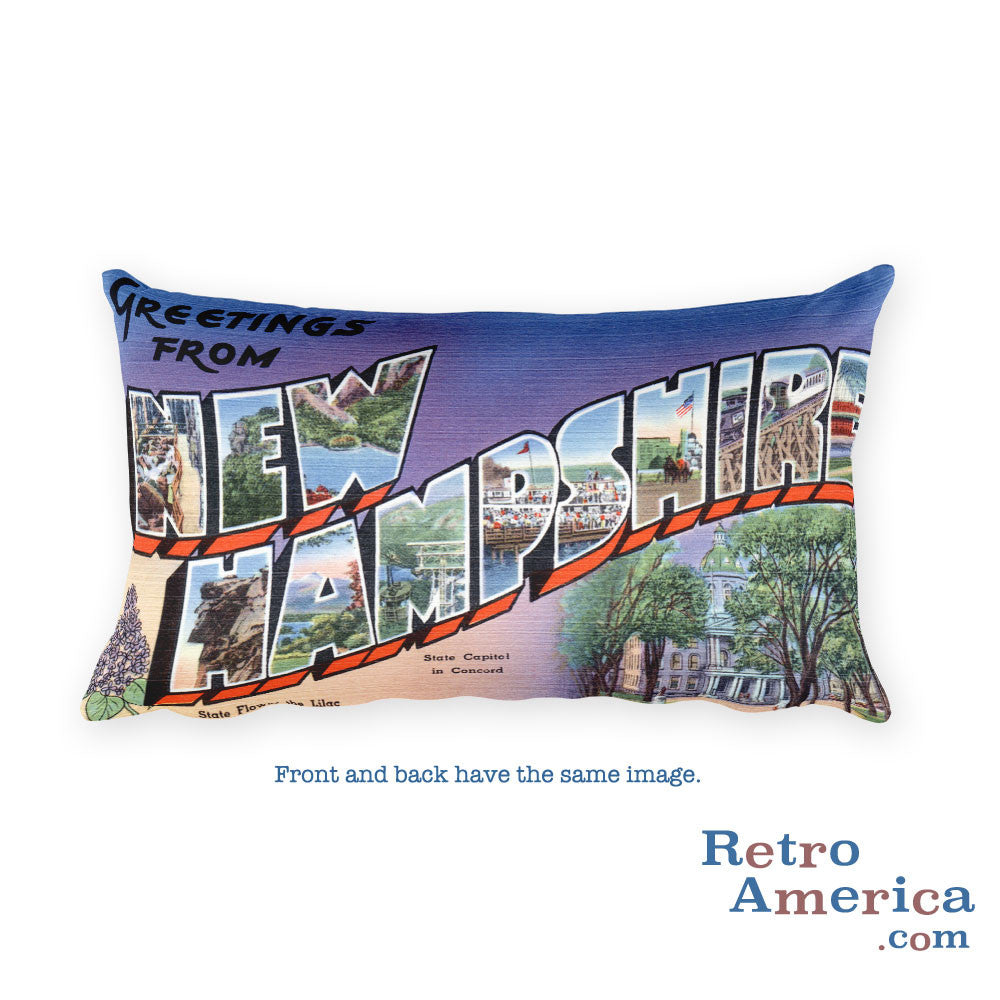 Greetings from New Hampshire Throw Pillow