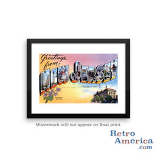 Greetings from New Jersey NJ 1 Postcard Framed Wall Art
