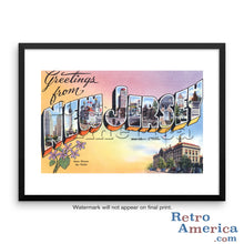 Greetings from New Jersey NJ 1 Postcard Framed Wall Art