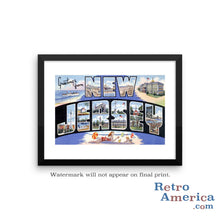 Greetings from New Jersey NJ 2 Postcard Framed Wall Art