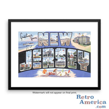 Greetings from New Jersey NJ 2 Postcard Framed Wall Art