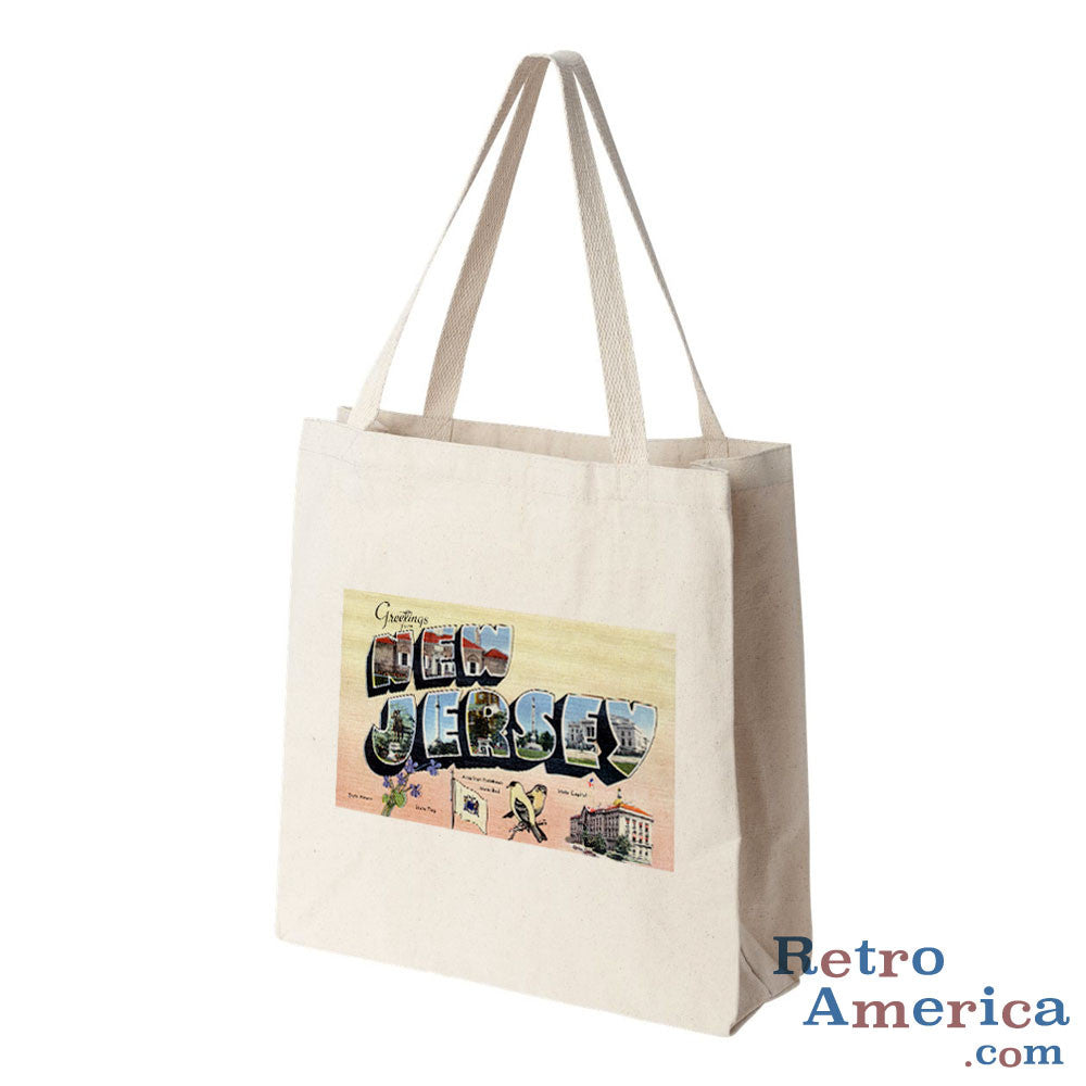 Greetings from New Jersey NJ 3 Postcard Tote Bag