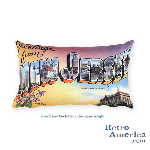 Greetings from New Jersey Throw Pillow 1