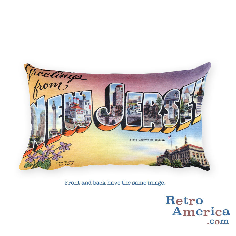 Greetings from New Jersey Throw Pillow 1