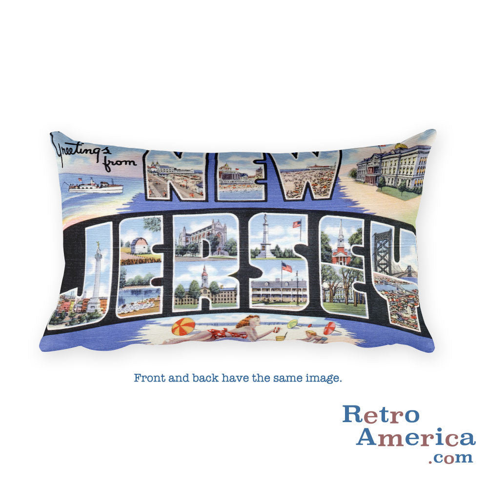 Greetings from New Jersey Throw Pillow 2