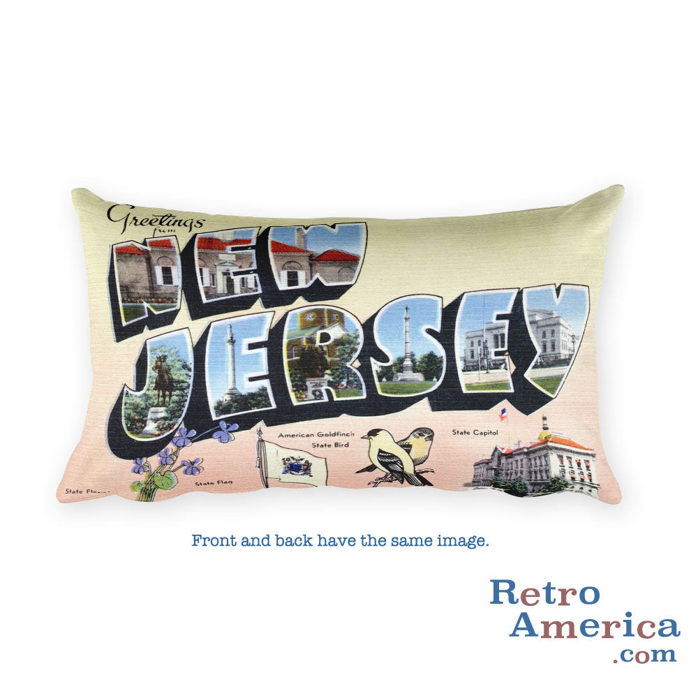 Greetings from New Jersey Throw Pillow 3