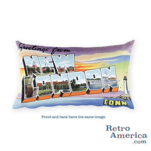 Greetings from New London Connecticut Throw Pillow