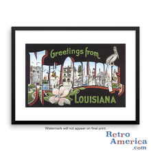 Greetings from New Orleans Louisiana LA 1 Postcard Framed Wall Art