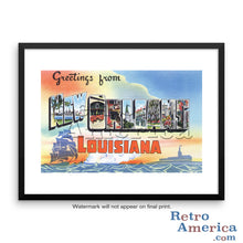 Greetings from New Orleans Louisiana LA 2 Postcard Framed Wall Art