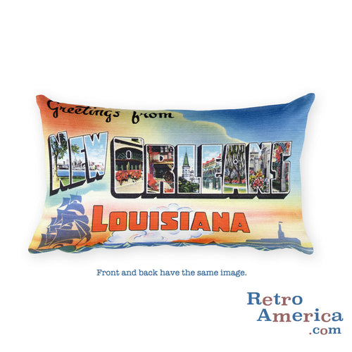 Greetings from New Orleans Louisiana Throw Pillow 1