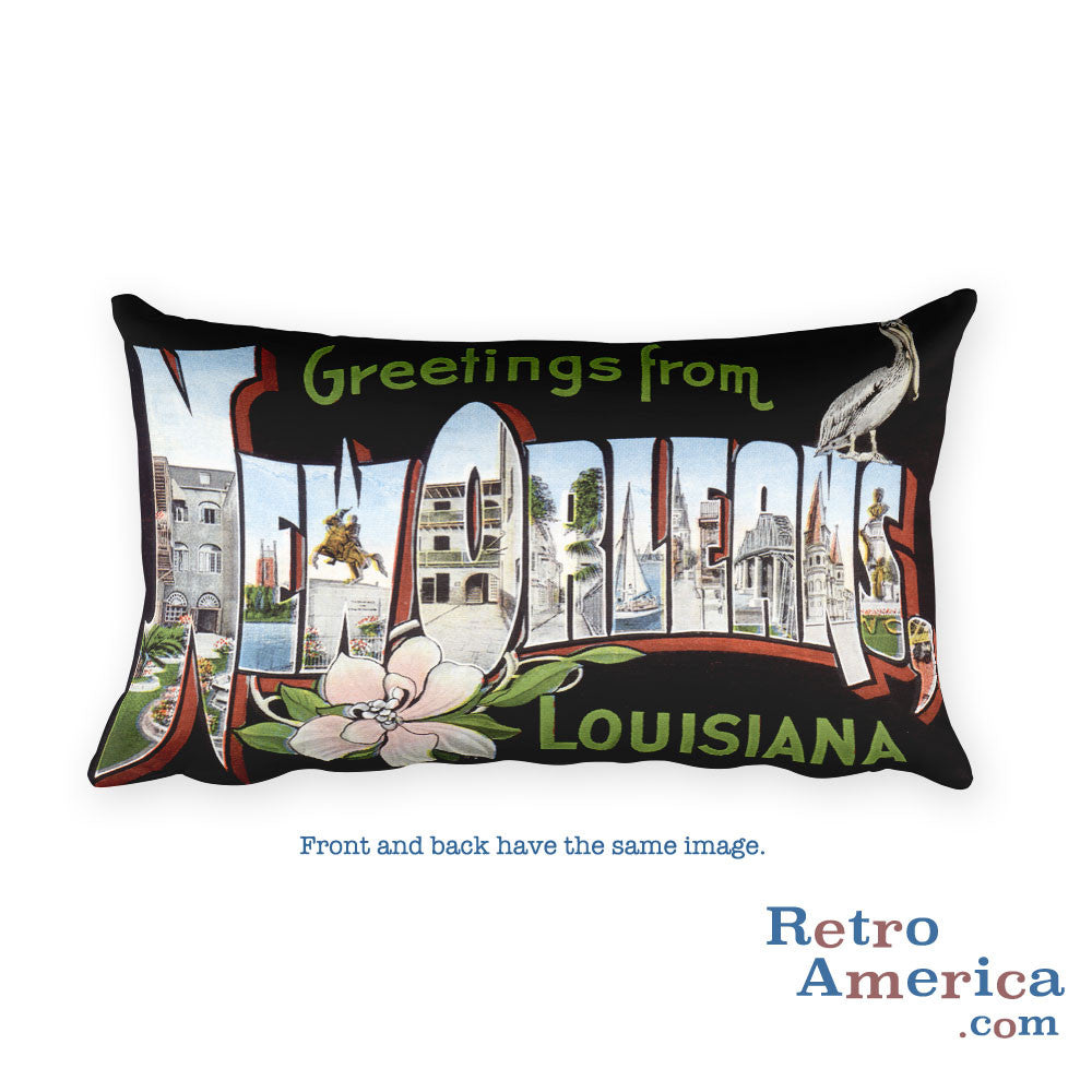 Greetings from New Orleans Louisiana Throw Pillow 3