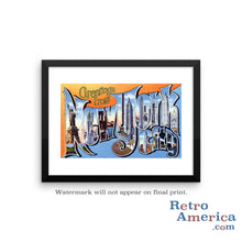 Greetings from New York City New York NY 3 Postcard Framed Wall Art