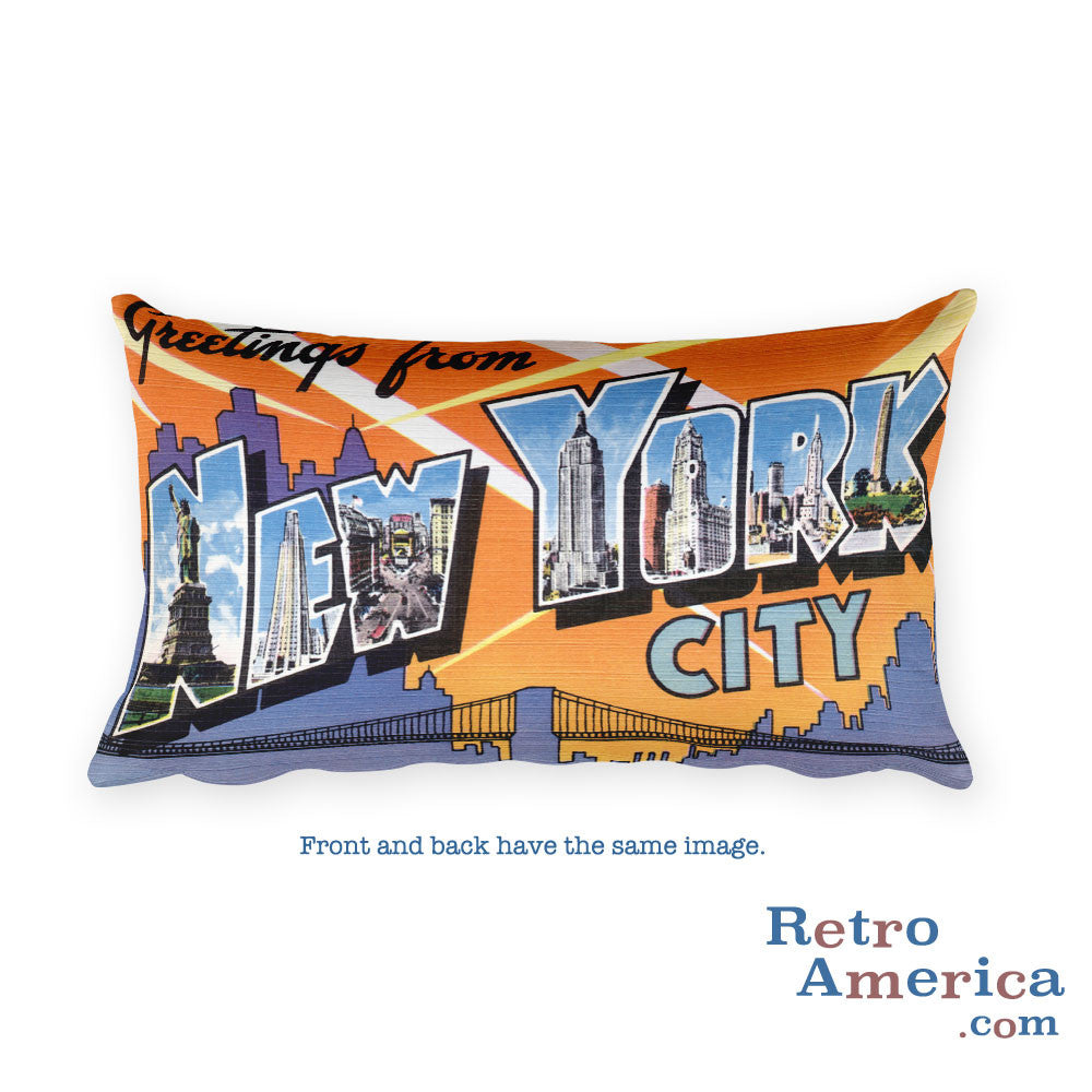 Greetings from New York City Nyc New York Throw Pillow 1