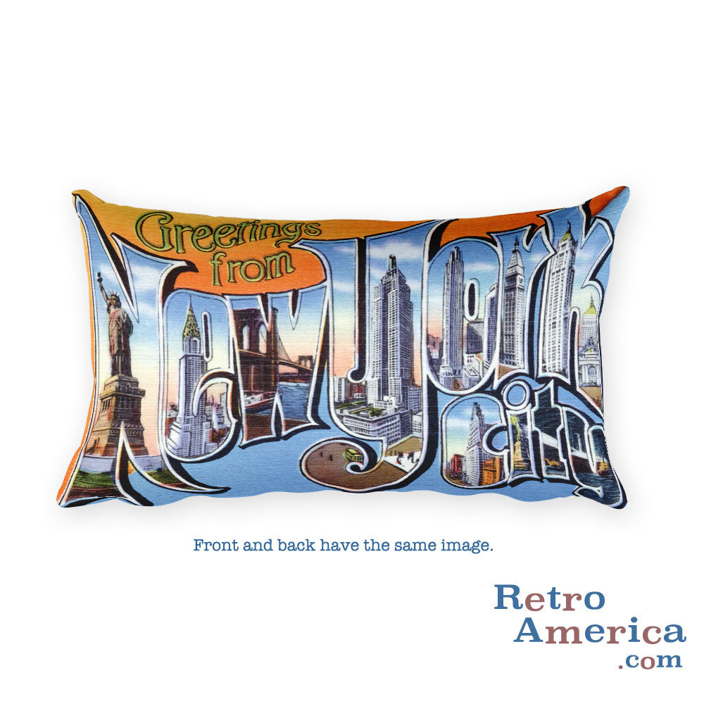 Greetings from New York City Nyc New York Throw Pillow 2