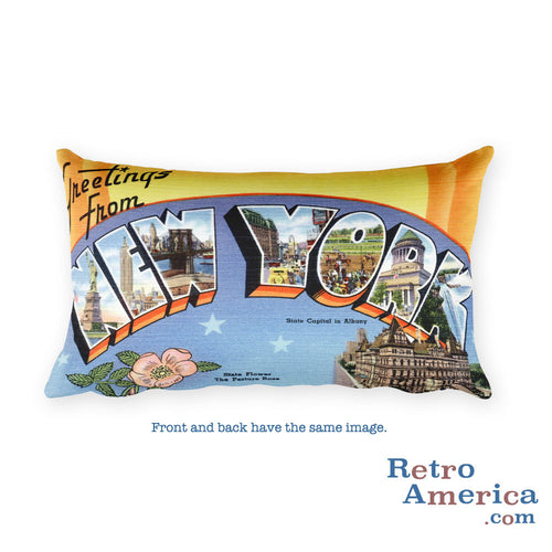 Greetings from New York Throw Pillow 1