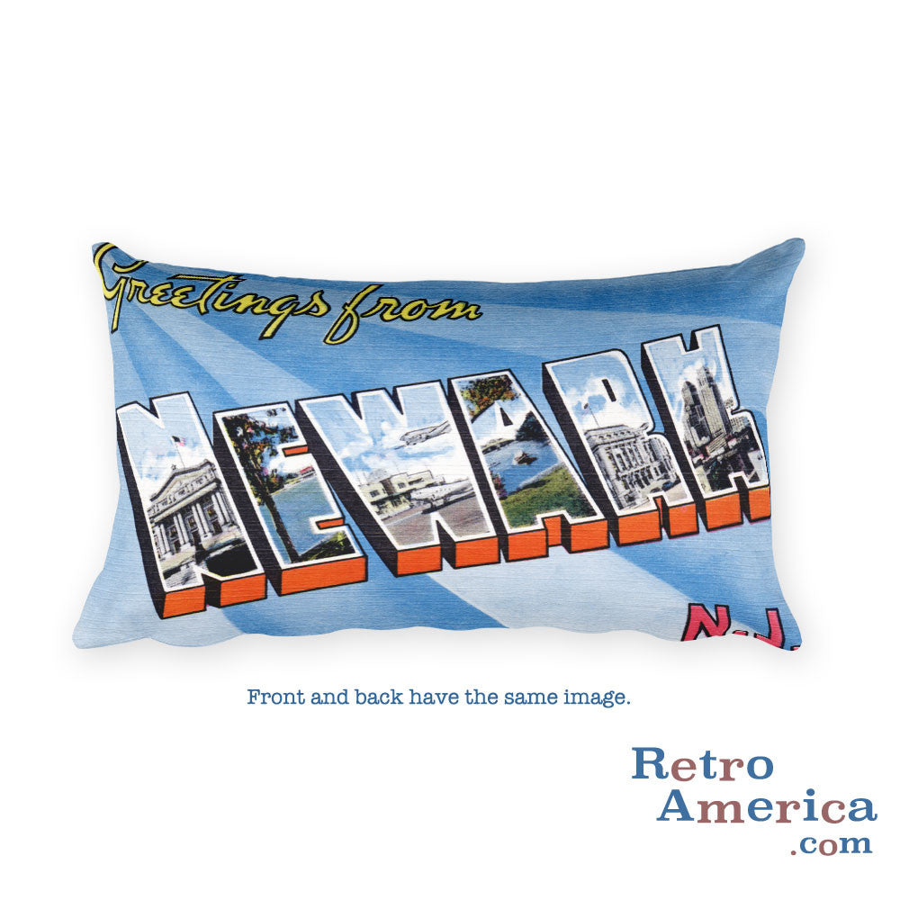 Greetings from Newark New Jersey Throw Pillow 1