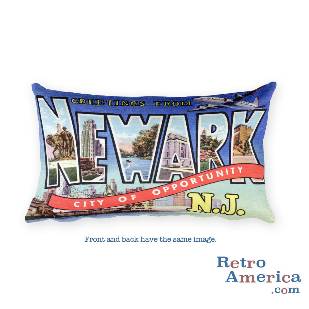 Greetings from Newark New Jersey Throw Pillow 2